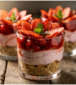 Krémes epres álom pohárdesszert FruttaMax Gold eper szörppel