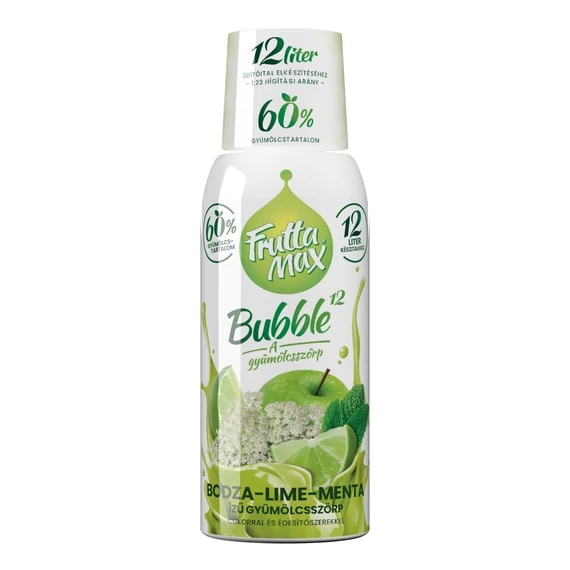 FruttaMax bodza–lime–menta ízű gyümölcsszörp 0,5 literes palackban