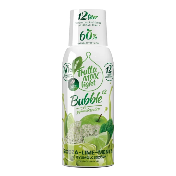 FruttaMax light bodza-lime-menta ízű gyümölcsszörp palack