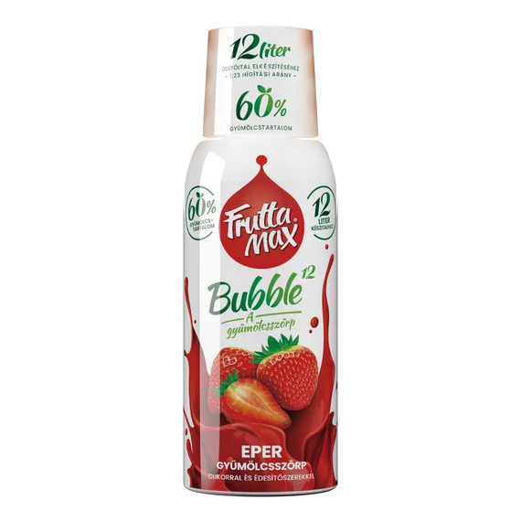 FruttaMax eper ízű gyümölcsszörp 0,5 literes palackban