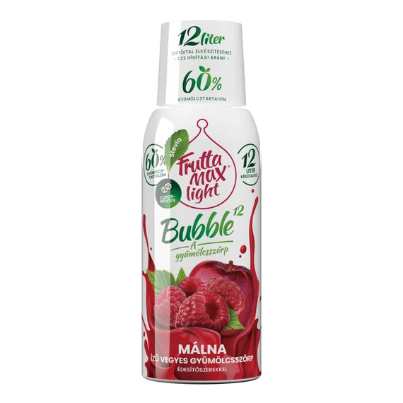 FruttaMax Bubble12 light málna ízű gyümölcsszörp 0,5 literes palack
