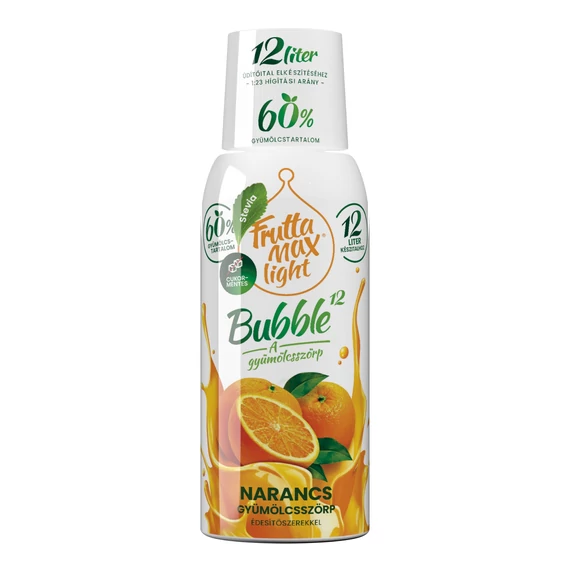 FruttaMax Bubble12 light narancs gyümölcsszörp 0,5 literes palack