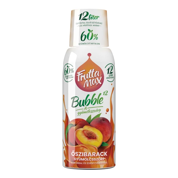 FruttaMax őszibarack gyümölcsszörp 0,5 literes palackban